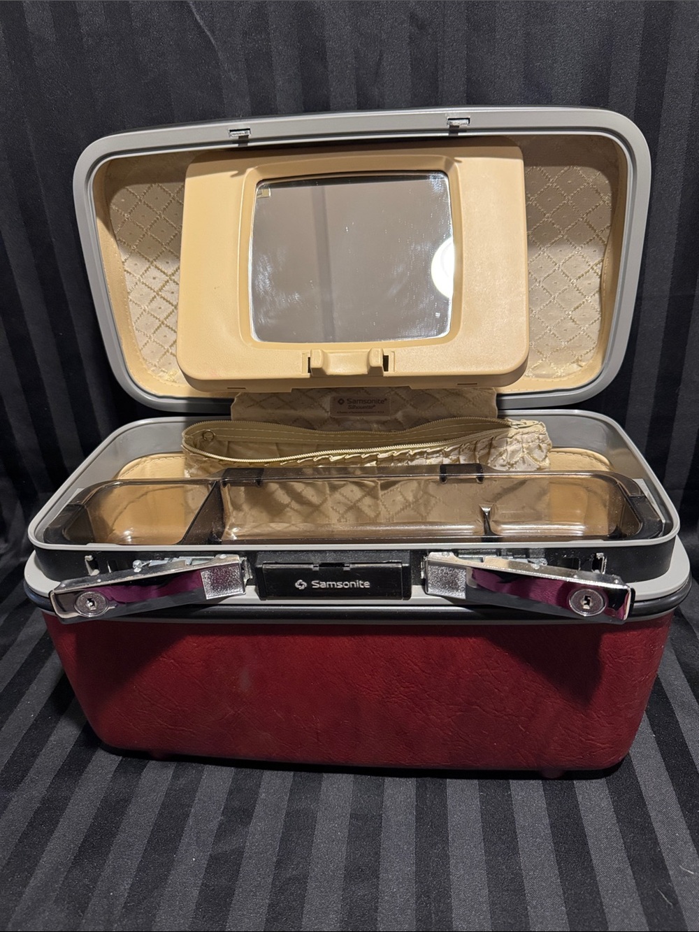 Samsonite Hard-Shell Cosmetic Train Case with Chrome Accents - Picture 2 of 16